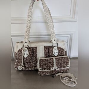 Vintage Brighton Signature Canvas handbag and wallet set